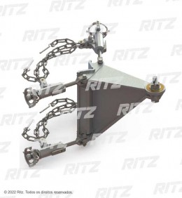'RE402-0526 - Base da sela para fixação vertical em estrutura metálica- Ritz Ferramentas'