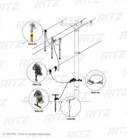 'ATR17457-1 - Conjunto de Aterramento Temporário com Vara de Manobra Telescópica para Redes de Distribuição (MT) - Ritz Ferramentas'