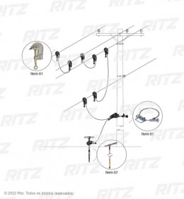 'RT600-0641 - Conjunto de Aterramento Temporário para Linhas Aéreas de Distribuição (MT) - Ritz Ferramentas'