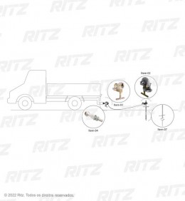 'ATR17440-2 - Conjunto de Aterramento Temporário para Veículo com Pino Bola (MT) - Ritz Ferramentas'