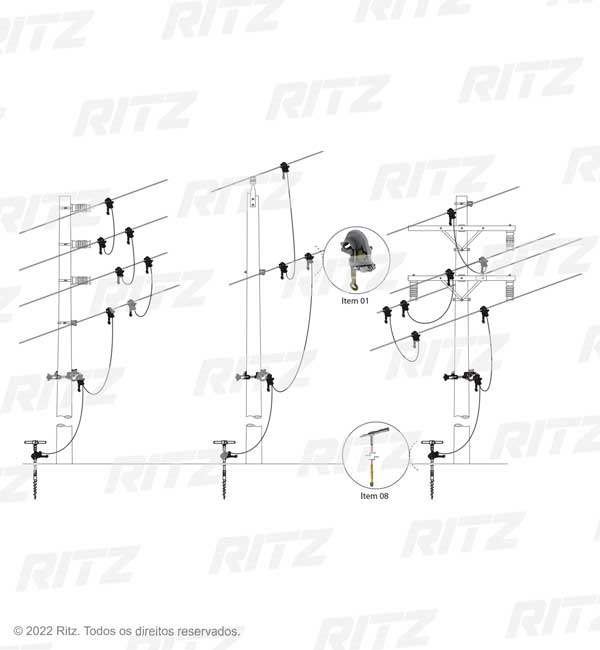 ATR17456-1 - Conjunto de Aterramento Temporário para Linhas Aéreas de Distribuição (MT) - Ritz Ferramentas