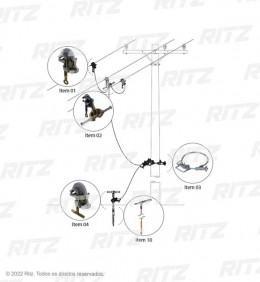 ATR09729-1 - Conjunto de Aterramento Temporário para Redes de Distribuição (MT) - Ritz Ferramentas