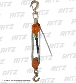 FLV07777-1 - Moitão duplo leve completo, montado com 15 m de corda (RM1895-2) - Ritz