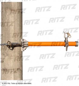 RH4809-W - Suporte para Condutor com Fixação no Poste através de esticador de corrente, montado em tubo RITZGLAS®- Ritz