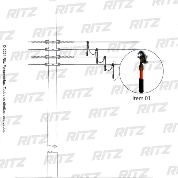 ATR00548-1 - Conjunto de Aterramento Temporário com Bastão Isolante para Redes de Baixa Tensão (BT)
