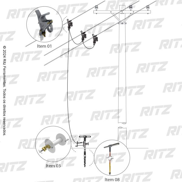 ATR03654-2 - Conjunto de Aterramento Temporário para Redes de Distribuição (MT)