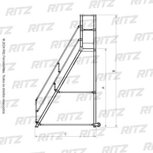 Escada Torre Móvel - Dimensão