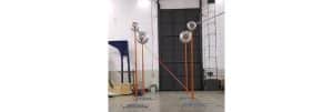Figura 4 - Arranjo de ensaio em barras utilizado para o ensaio de influência do campo de interferência de oposição de fase (corpo de prova no ponto E1 (2,21 metros), posição P2)